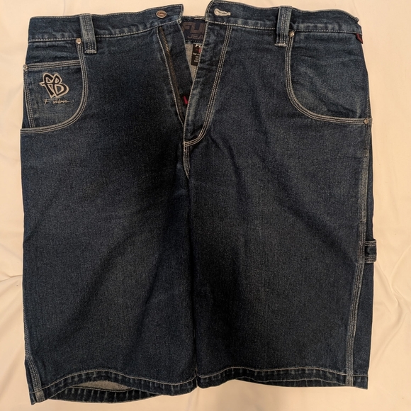 Dark Blue Denim Mens Fubu Jorts - Picture 1 of 2